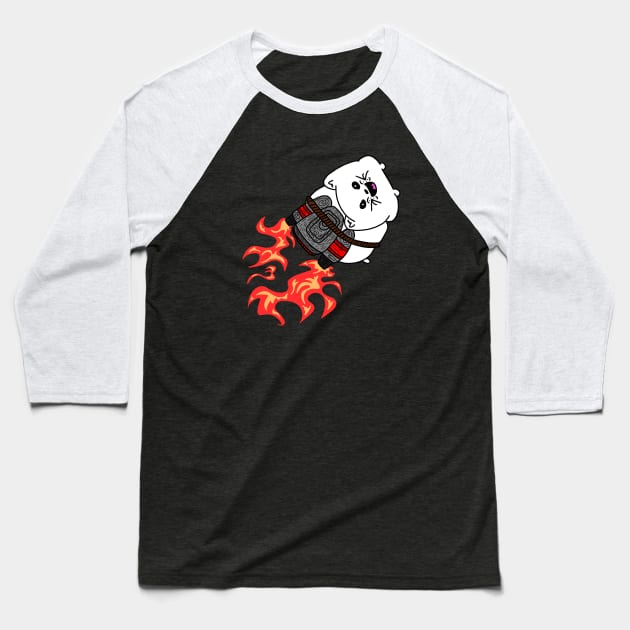 Jetpack Kitty Baseball T-Shirt by mm92